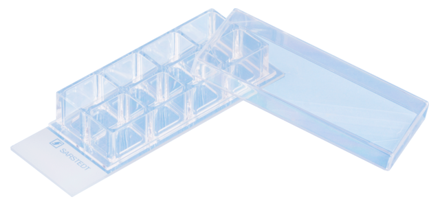 スライド式細胞培養チャンバー x-well　8well/ガラス