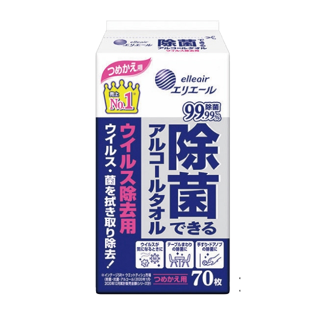 除菌できるアルコールタオル ウイルス除去用 （ボトル）詰替用