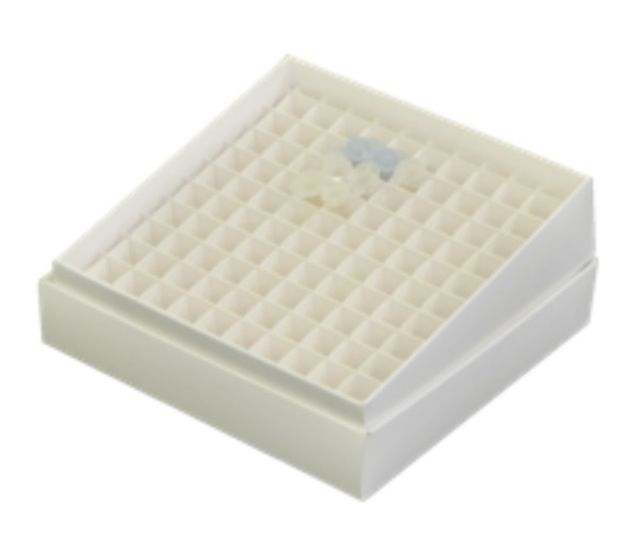 凍結保存用ボックス　0.5ml/100穴/フチ付・防水タイプ